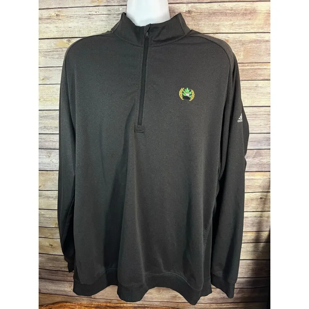 Adidas Pullover Quarter Zip Gray Long Sleeve Shirt Size 2XL Eagle Oaks Club